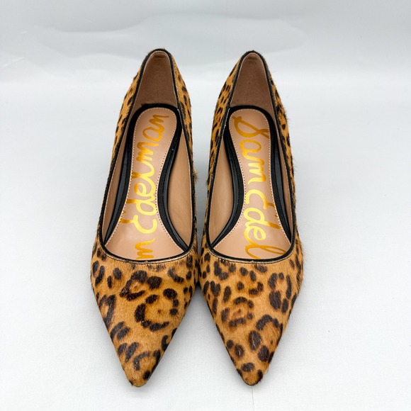 Sam Edelman Womens 6.5 Vienna Leopard Print Calf Hair Pointed Toe Pumps Heels - Picture 4 of 13